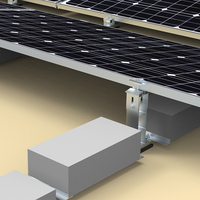 Système de support solaire à ballast en aluminium OEM pour toit plat, inclinaison réglable, pour modules photovoltaïques, résistance au vent de 60 m/s