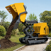 EURO 5 1000KG Mini-Raupendumper mit Honda-Motor, Selbstlader-Kipper, 450dm Schaufel, 90° Kippwinkel für die Landwirtschaft