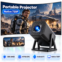 Projecteur portable ultra-court, intelligent, WiFi, 300 ANSI, 720P natif, prise en charge du décodage vidéo 8K, cinéma en plein air, camping