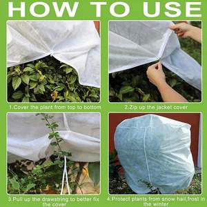 ผ้าคลุมต้นไม้ป้องกันน้ำค้างแข็ง ผ้าคลุมกันน้ำค้างแข็งแบบมีซิปและเชือกผูก ใช้ซ้ำได้ สำหรับปกป้องต้นไม้ผลไม้ พุ่มไม้ และต้นไม้กระถางในสวน - Product Image 6
