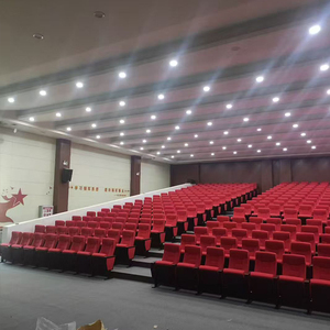 Ventes directes d'usine de tissu rouge éponge avec pieds en fer chaises d'auditorium scolaire chaises d'église chaises pliantes de music-hall - Product Image 3