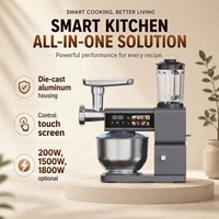 Robot culinaire multifonctionnel 3-en-1 5L 7L avec contrôle numérique, mixeur et hachoir à viande intégrés