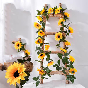 Guirnalda <span class=keywords><strong>de</strong></span> hojas <span class=keywords><strong>de</strong></span> <span class=keywords><strong>vid</strong></span> <span class=keywords><strong>de</strong></span> girasol táctil 3D artificial, <span class=keywords><strong>vid</strong></span> <span class=keywords><strong>de</strong></span> seda, caída <span class=keywords><strong>de</strong></span> girasol, vides <span class=keywords><strong>de</strong></span> flores colgantes para boda - Product Image 3