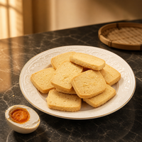Biscuits au beurre au jaune d'œuf salé de qualité supérieure, saveur riche salée-douce, OEM, marque privée, vente en gros, fournisseur B2B de snacks en vrac