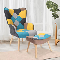 Chaise de canapé simple au design moderne Canapé inclinable de détente Fauteuils d'appoint avec pouf