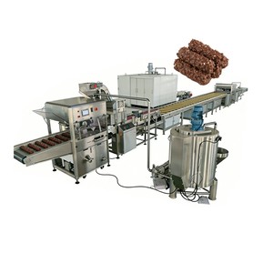 <span class=keywords><strong>Ligne</strong></span> de production entièrement automatique de barres chocolatées, rouleaux aux œufs, enrobage au chocolat, machine à fabriquer des barres chocolatées aux noix concassées - Product Image 1