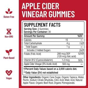 Offre Spéciale OEM 60 pièces Gummies au vinaigre de <span class=keywords><strong>cidre</strong></span> de pomme Gummies organiques délicieux de gestion de la perte de poids - Product Image 5