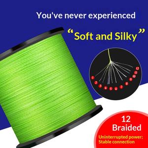 Ligne <span class=keywords><strong>de</strong></span> pêche en PE à 12 brins, 1000 m, 2026, qualité supérieure, ligne tressée super résistante - Product Image 4