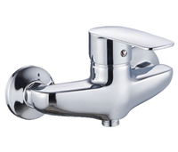 Robinet Mitigeur de Douche Mural en Alliage de Zinc, Monocommande, Poli, Eau Chaude et Froide pour Salle de Bain, Hôtel, Appartement