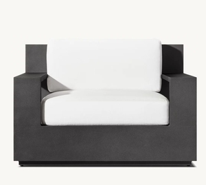 Muebles de patio de diseño moderno, sillón de aluminio de lujo de <span class=keywords><strong>Marbella</strong></span>, sofá de aluminio con recubrimiento en polvo para exteriores - Product Image 4