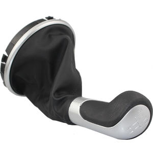 Poignée de levier de vitesses manuelle Skoda 5 vitesses en cuir ergonomique noir argenté, accessoire de voiture - Product Image 5