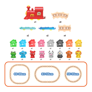Jouet d'apprentissage Montessori pour tout-petits : Ensemble de <span class=keywords><strong>train</strong></span> électrique avec animaux, jouets d'association, de comptage et de tri - Product Image 5