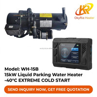 Chauffe-eau diesel OkyRie 15KW 12V 24V à faible bruit pour bateau, camping-car, avec télécommande et écran LCD, vente directe usine