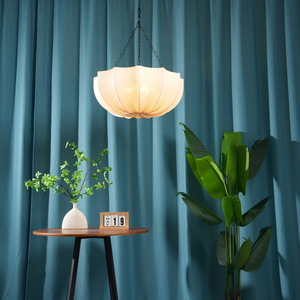 Lustre moderne en tissu fait main avec fleurs, luminaire de plafond en pétales de style campagnard français, <span class=keywords><strong>suspension</strong></span> organique moderne pour projets hôteliers - Product Image 6