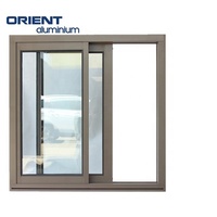 Fenêtre à battants en aluminium à rupture de pont thermique de haute qualité, couleur bois, double vitrage trempé Low-E pour maison