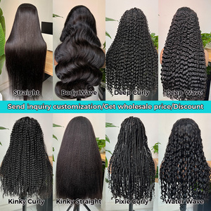 30英寸天然瑞士13x4体波高清蕾丝正面假发100% 生印度蕾丝正面假发黑色女性体波人发假发 - Product Image 6