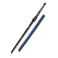 Épée horizontale de la dynastie Tang en acier au manganèse, longue, style ancien, épée de film, Dragon Swallow, faite à la main, vente en gros, armes à feuilles plates