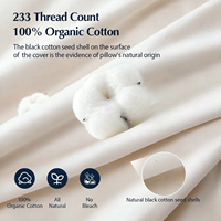 Oreiller de luxe pour hôtel, collection de qualité supérieure, taille standard, enveloppe 100 % coton biologique, oreiller doux à profil bas