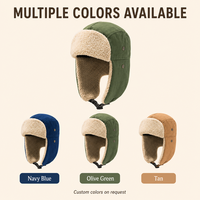 Gorro de Invierno Tipo Ushanka, Forrado de Felpa Sintética, Cortavientos, con Orejeras, Correa para la Barbilla, Logotipo Personalizado, OEM, Venta al Por Mayor, MOQ Bajo