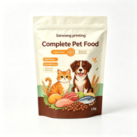 Sachet Doypack personnalisé en nylon imprimé numériquement avec feuille d'aluminium, refermable à fermeture éclair, pour emballage d'aliments pour animaux de compagnie, haute qualité pour Mylar