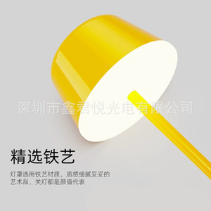LED Modern Minimalist Metal Desk <b>Lamp</b> Touch Control Dimmable <b>Battery</b> <b>Powered</b> Bedside <b>Table</b> Light Red Shade - Product Image 4