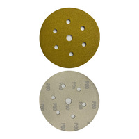 Disques abrasifs en papier abrasif de 150 mm (6 pouces) avec 7 trous et crochet et boucle dorés