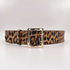 Cinturón de alfiler cuadrado simple para mujer, cinturones de PU personalizables con estampado de leopardo, cinturones de PU de aleación de estilo occidental para negocios, cinturones de plástico para niñas - Product Image 1