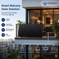 Système solaire de 1600W, panneaux solaires flexibles de 240W, kit micro-onduleur, solution solaire pour balcon, maison, raccordement au réseau