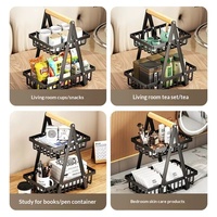 Panier de rangement multifonctionnel en métal pour fruits et légumes, type sur pied, non pliable, rectangulaire, pour cuisine