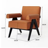 Chaise de salon moderne Chaise longue en cuir à fonction d'accent Chaise en cuir à siège unique Sofa lounge design italien Chaises de loisirs