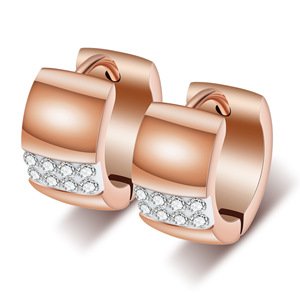 Pendientes de Clip de 7 mm con Incrustaciones de Circonio Geométrico, Clip de Oreja de Acero de Titanio, Negro, Oro Rosa, Plata, para Uso Diario - Product Image 2