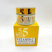 Crème Visage 50g PH5.5 VC Éclaircissante Hydratante Adoucissante Nourrissante pour une Peau Éclatante à la Vitamine C