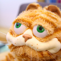 Peluche chat gras 30cm 45cm, jouet en peluche chat jaune orangé, poupée animal en peluche, chaton tigré jaune simulé, coussin doux, cadeau de Pâques