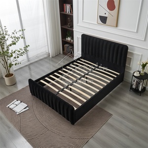 Juego <span class=keywords><strong>de</strong></span> <span class=keywords><strong>Ropa</strong></span> <span class=keywords><strong>de</strong></span> <span class=keywords><strong>Cama</strong></span> <span class=keywords><strong>de</strong></span> Lujo con Diseño Europeo, Marco <span class=keywords><strong>de</strong></span> Madera, Acolchado, con Altura Ajustable y Almacenamiento, Estructura <span class=keywords><strong>de</strong></span> <span class=keywords><strong>Cama</strong></span> Tapizada en Tela - Product Image 2