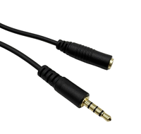 Câble audio stéréo TRRS 4 pôles 3.5mm avec microphone mâle à femelle plaqué or compatible avec les lecteurs multimédia Smartphones