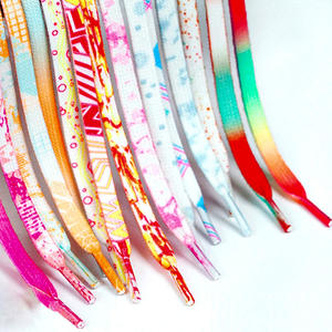 WEGOODZF tali sepatu cetakan pewarna dasi warna kustom tali sepatu poliester datar multiwarna untuk sepatu kets dan sepatu kasual - Product Image 1