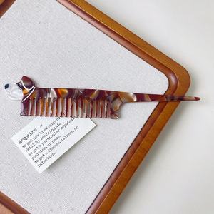 Nuevo Modelo de Peine Creativo con Forma de Tulipán, Sofisticado Peine de Acetato con Diseño de Animales y Vegetales, 16 cm, Dulce y Casual - Product Image 2