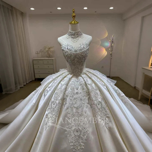 Vestidos de Novia de Lujo con Cuentas Brillantes, Cola Larga y Esponjosa, Vestido de Novia Personalizado Lsjj25 - Product Image 2