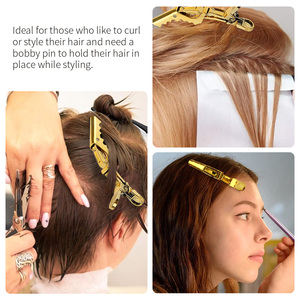 Pince crocodile dorée outil de coiffure pince <span class=keywords><strong>à</strong></span> bec de canard salon de coiffure spécial perm <span class=keywords><strong>accessoire</strong></span> teinture zone de positionnement épingle <span class=keywords><strong>à</strong></span> cheveux - Product Image 6