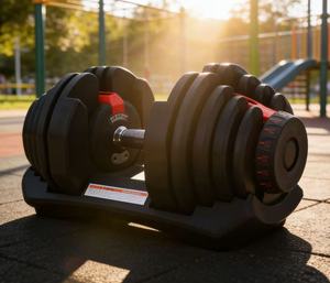 Mancuerna Ajustable de Acero - Equipo de Fitness Portátil, Antideslizante y Duradero para Entrenamiento de Pesas en Casa, para Manos, Brazos y Hombros - Product Image 1