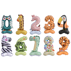 Globo de Número Gigante de 42 Pulgadas con Diseño de Animales de Safari para Decoración de Centro de Mesa en Fiestas de Cumpleaños - Product Image 2