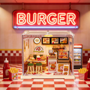 Kit de Casa de Muñecas en Miniatura <span class=keywords><strong>a</strong></span> Escala 1:18, Kit de Construcción de Casa de Muñecas con LED, Juguetes en Miniatura para Niños y Adultos, Regalo de Manualidades - Product Image 6