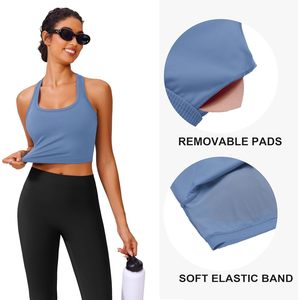 Sports <b>Bra</b> Racerback <b>Longline</b> Padded Yoga Workout Top Women Sweat Wicking Breathable Quick Dry Four Way Stretch - Product Image 3