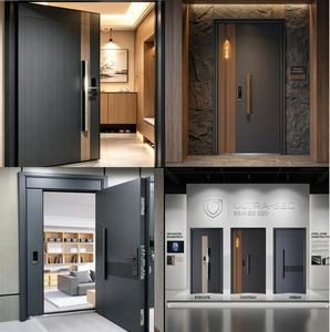 Porta di Sicurezza Esterna in Acciaio di Fabbricazione Cinese, Porta Blindata dal Design Semplice, Moderna Porta d'Ingresso in Acciaio per Abitazioni - Product Image 2