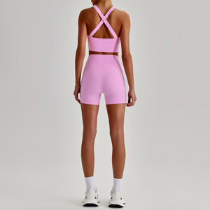Ensemble <span class=keywords><strong>de</strong></span> yoga 2 pièces effet seconde peau, soutien-gorge <span class=keywords><strong>de</strong></span> <span class=keywords><strong>sport</strong></span> dos croisé et legging <span class=keywords><strong>de</strong></span> yoga, séchage rapide, extensible dans les quatre sens, en Nylon/Spandex, pour le <span class=keywords><strong>sport</strong></span> et la gym - Product Image 4