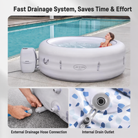 Baignoire Spa Gonflable Double en PVC pour Eau Froide avec Chauffage à Température Constante, 8 Jets, Éclairage LED – Idéale pour Villa et Hôtel
