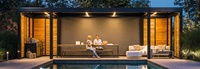 Vente en gros de haute qualité en aluminium Gazebo extérieur jardin patio toit système de pergola électrique toit à persiennes réglable Nature