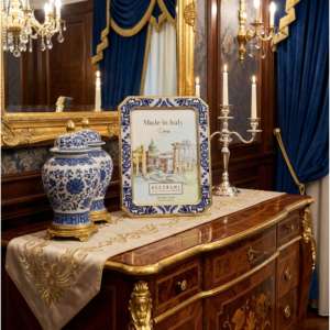 Beltrami Photo <b>Frame</b> 4x6 Silver Plated Octagonal Blue Decorative <b>Metal</b> <b>Frame</b> - Product Image 2