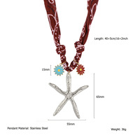 Nuevo diseño Ocean Series Bandana Collar Bufanda de acero inoxidable Collar Mujer Bufanda Collares con dijes