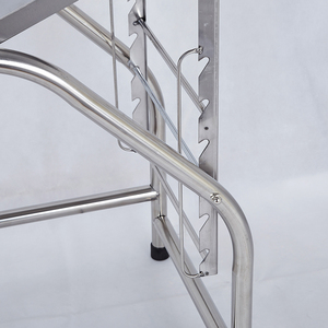 <span class=keywords><strong>Table</strong></span> d'examen gynécologique manuelle en acier inoxydable YAZHIYI, lit d'accouchement obstétrical réglable avec étriers, rose/noir, certifié CE, pour hôpital - Product Image 6